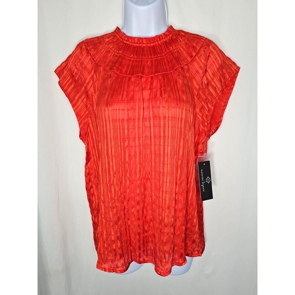 Nanette Lepore Women's Orange Short Sleeve Blouse Size‎ Small NWT
